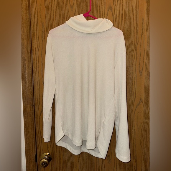Women’s Columbia Long Sleeve Cream Turtleneck Button Up Neck Size Large - Picture 2 of 13